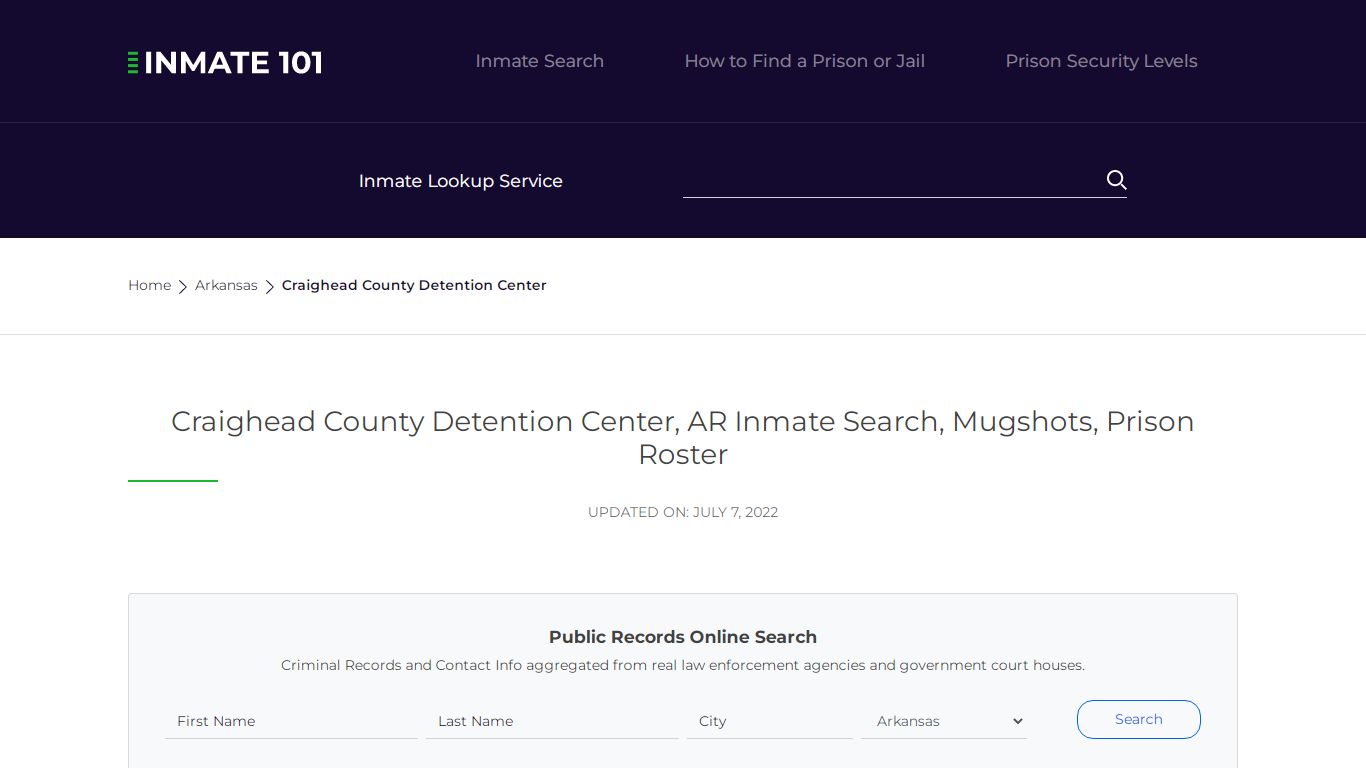 Craighead County Detention Center, AR Inmate Search ...