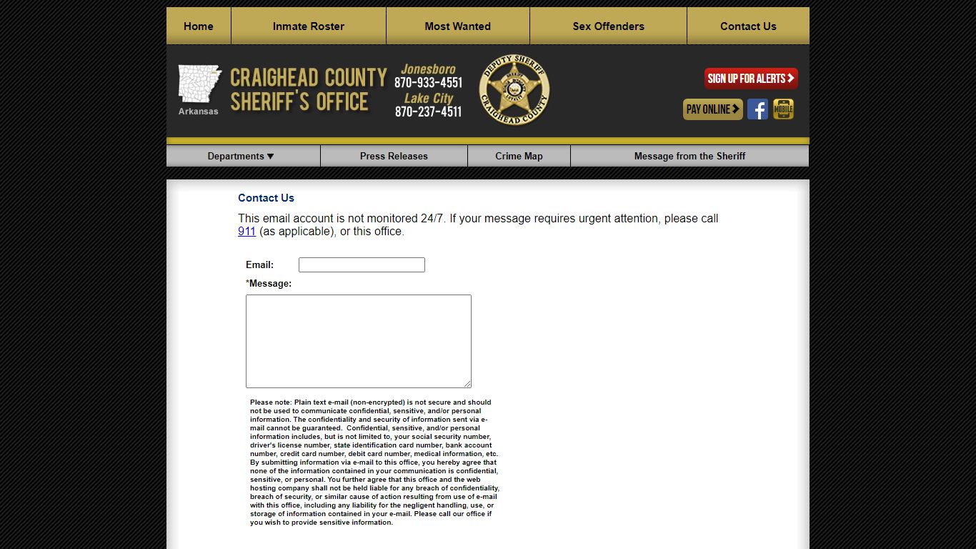 Contact Us - Craighead County Arkansas Sheriff's Office ...